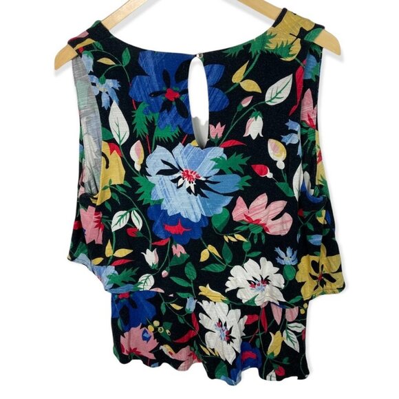 Anthropologie Deletta Florascura‎ V-Neck Layered Blouse Bright Size Large Boho L - Picture 5 of 11